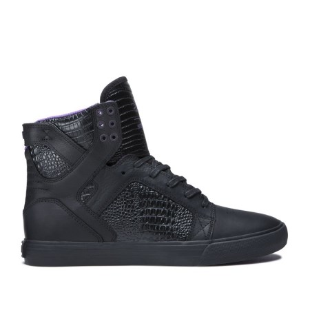 Supra Skytop Mens High Tops Shoes Black UK 12WVH